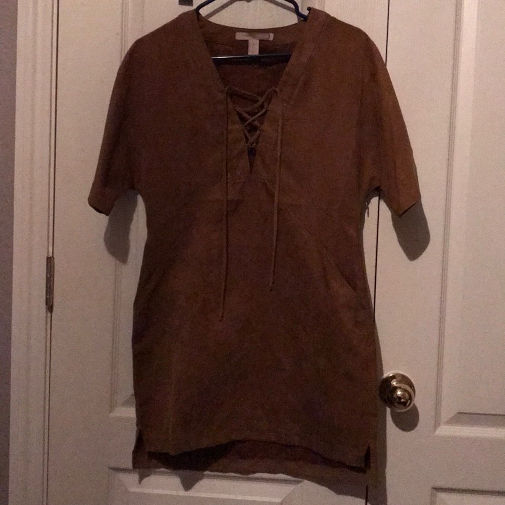 Suede brown dress